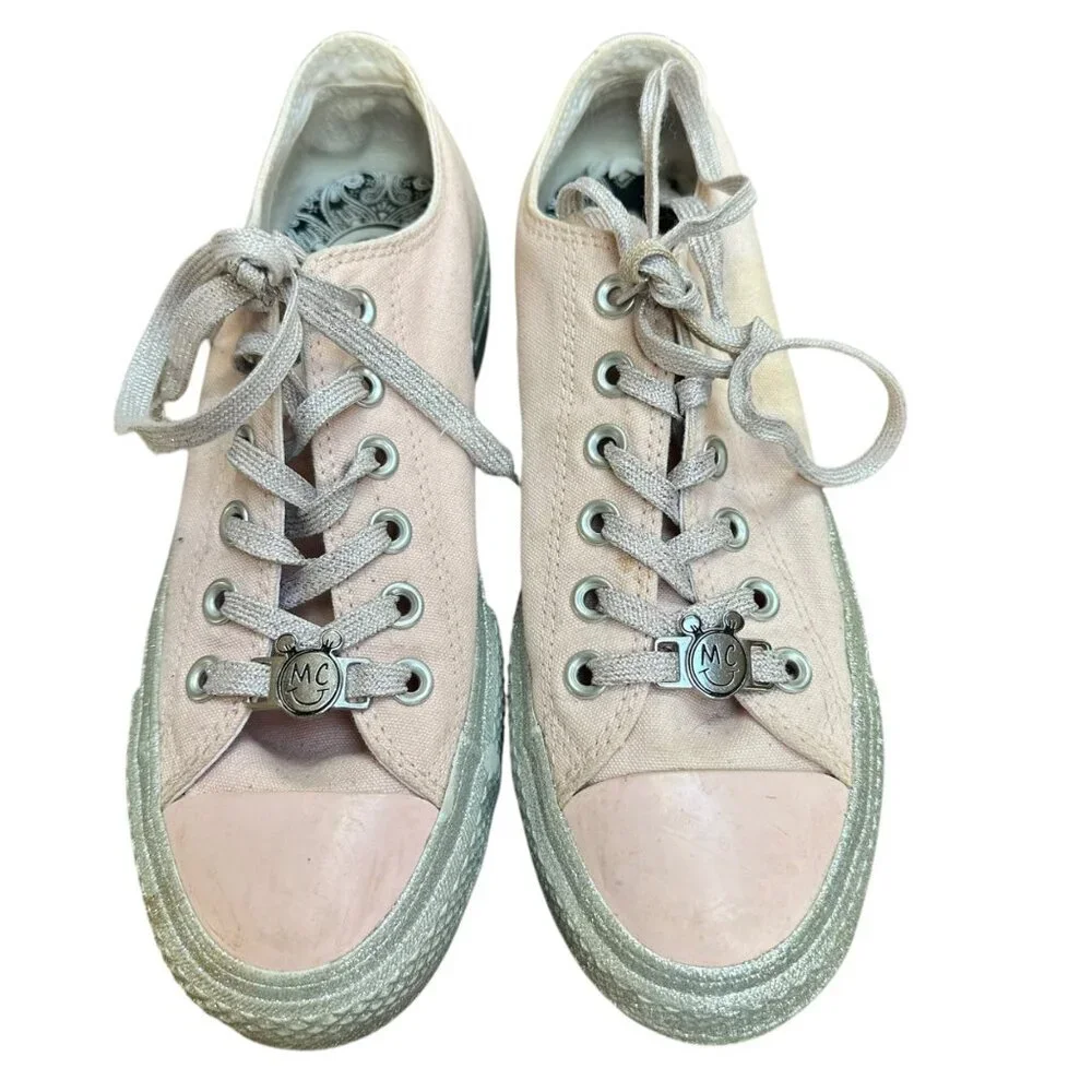 Converse Miley Cyrus Chuck Taylor All-Star Pink Glitter Platform Sneakers Size 7 - Picture 2 of 9